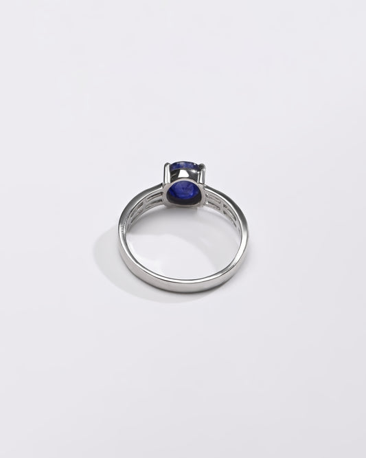 Luxe Blue Sapphire (Neelam) Ring – 925 Silver - 1142N4 - Myra