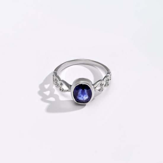 Bold Blue Sapphire (Neelam) Ring – 925 Silver - 1149B - Myra