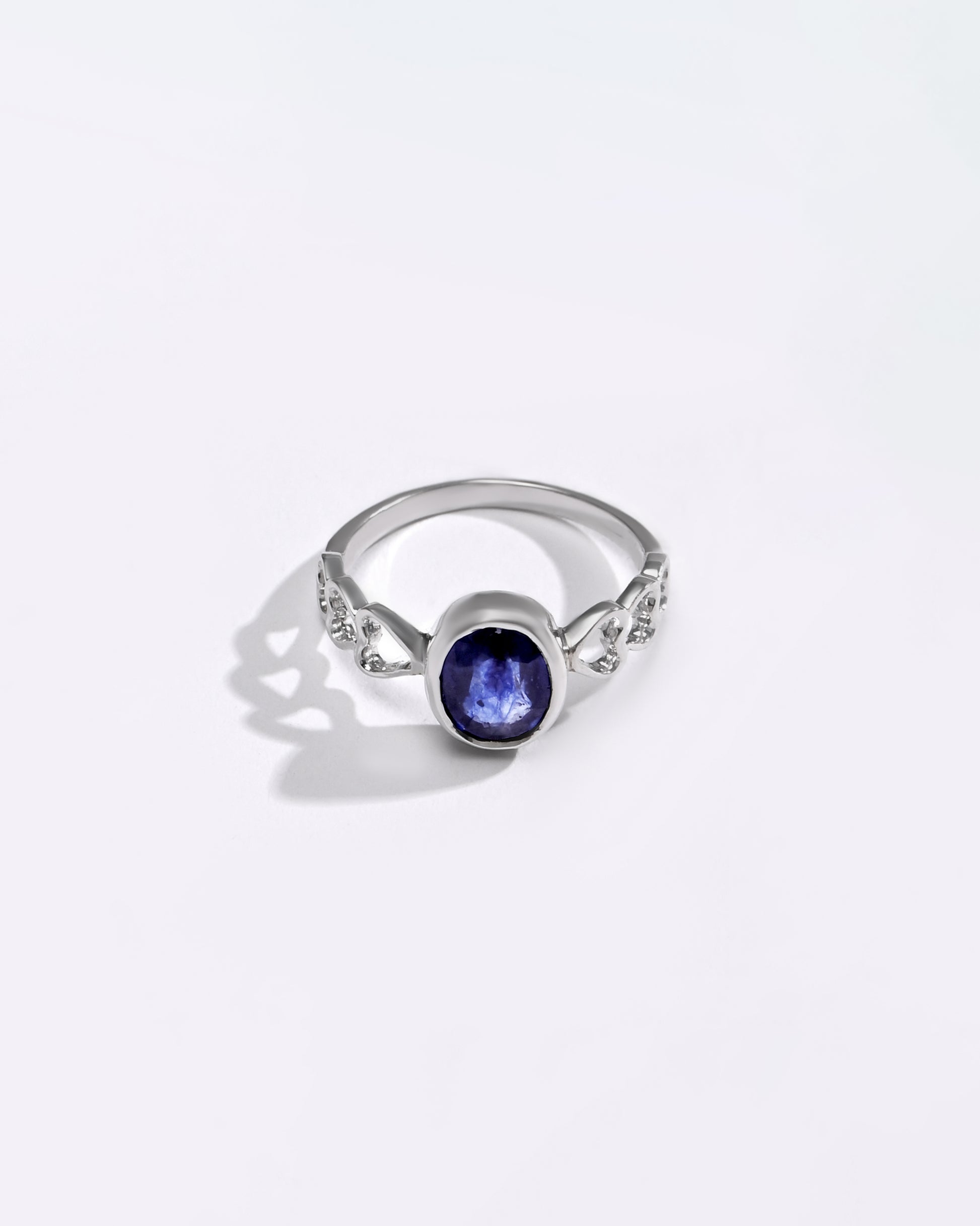 Bold Blue Sapphire (Neelam) Ring – 925 Silver - 1149B - Myra