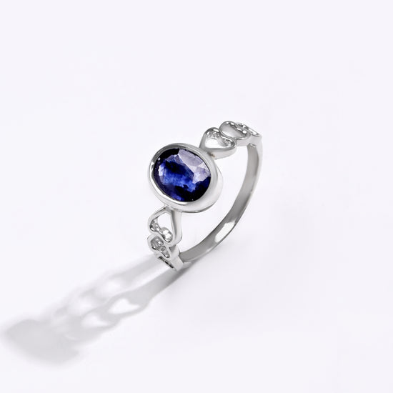 Bold Blue Sapphire (Neelam) Ring – 925 Silver - 1149B - Myra