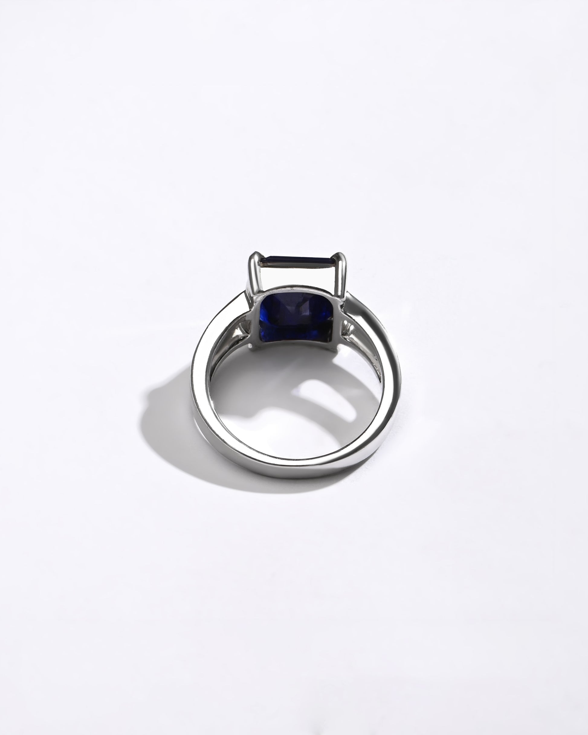Blue Sapphire (Neelam) Ring – Rich Hue, 925 Silver - 1150N4 Sq - Myra