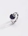 Blue Sapphire (Neelam) Ring – Rich Hue, 925 Silver - 1150N4 Ov - Myra