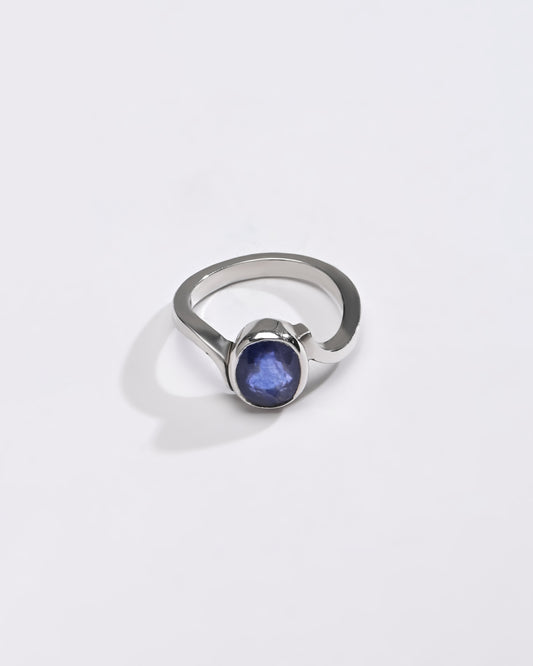 Deep Blue Sapphire (Neelam) Ring – 925 Silver - 1152B