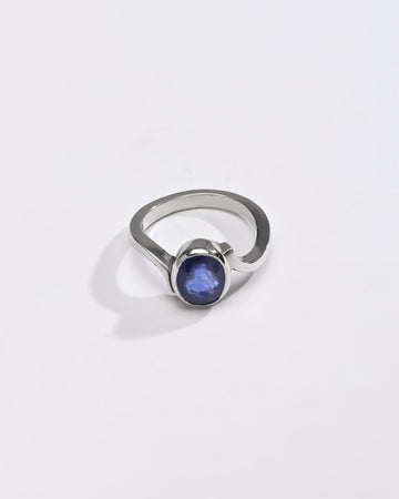 Deep Blue Sapphire (Neelam) Ring – 925 Silver - 1152B - Myra