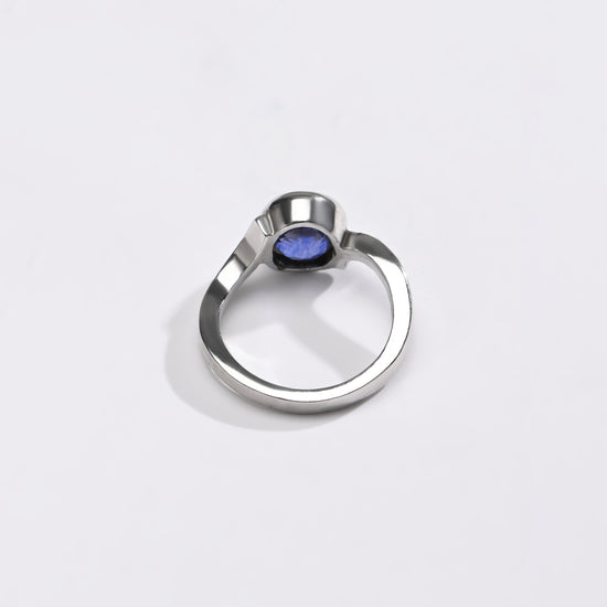 Deep Blue Sapphire (Neelam) Ring – 925 Silver - 1152B - Myra