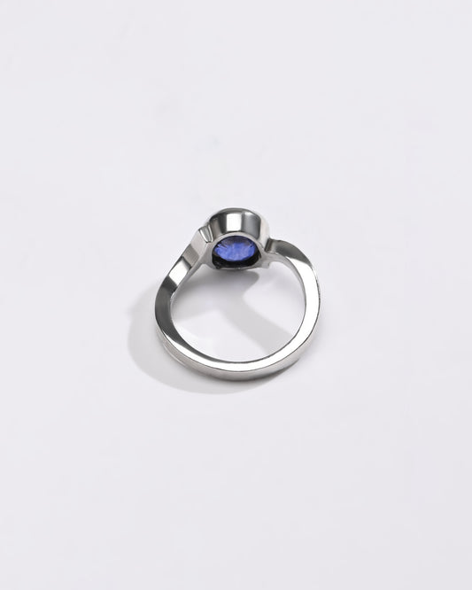 Deep Blue Sapphire (Neelam) Ring – 925 Silver - 1152B - Myra