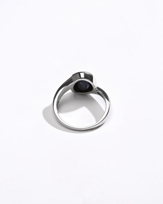 Refined Blue Sapphire (Neelam) Ring – 925 Silver - 1153B - Myra