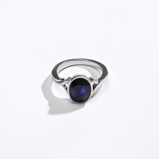 Daily Blue Sapphire (Neelam) Ring – 925 Silver - #1175B - Myra