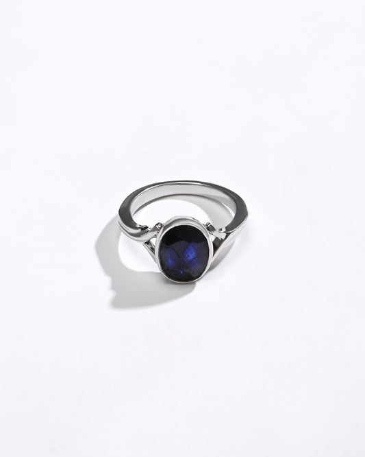 Daily Blue Sapphire (Neelam) Ring – 925 Silver - #1175B - Myra