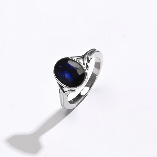 Daily Blue Sapphire (Neelam) Ring – 925 Silver - #1175B - Myra