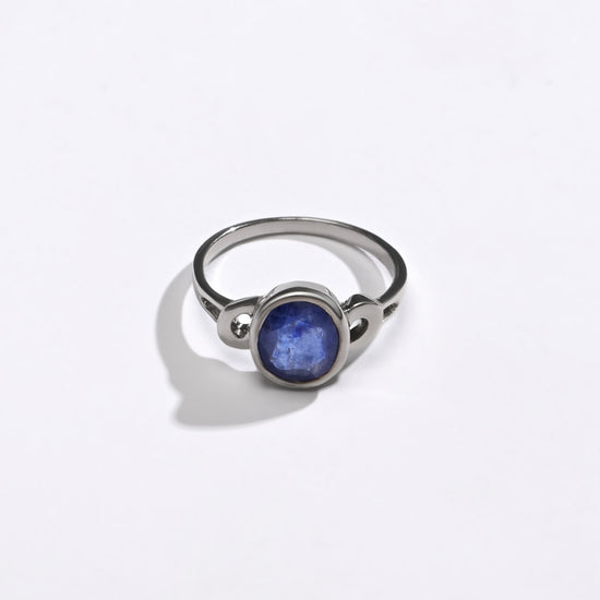 Signature Blue Sapphire (Neelam) Ring – 925 Silver - #1178B - Myra