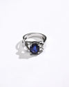 Designer Finish Blue Sapphire (Neelam) Ring – 925 Silver - #1210N4 - Myra
