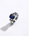 Designer Finish Blue Sapphire (Neelam) Ring – 925 Silver - #1210N4 - Myra