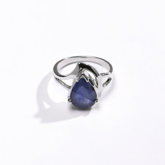 Bold Luxe Blue Sapphire (Neelam) Ring – 925 Silver - #1192N3 Dr - Myra