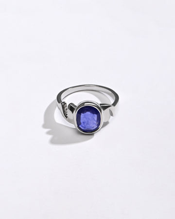 Natural Blue Sapphire (Neelam) Ring – 925 Silver - #1196B - Myra