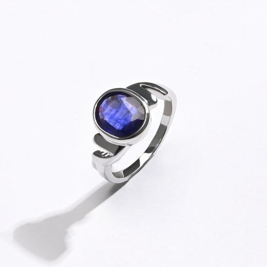 Natural Blue Sapphire (Neelam) Ring – 925 Silver - #1196B - Myra