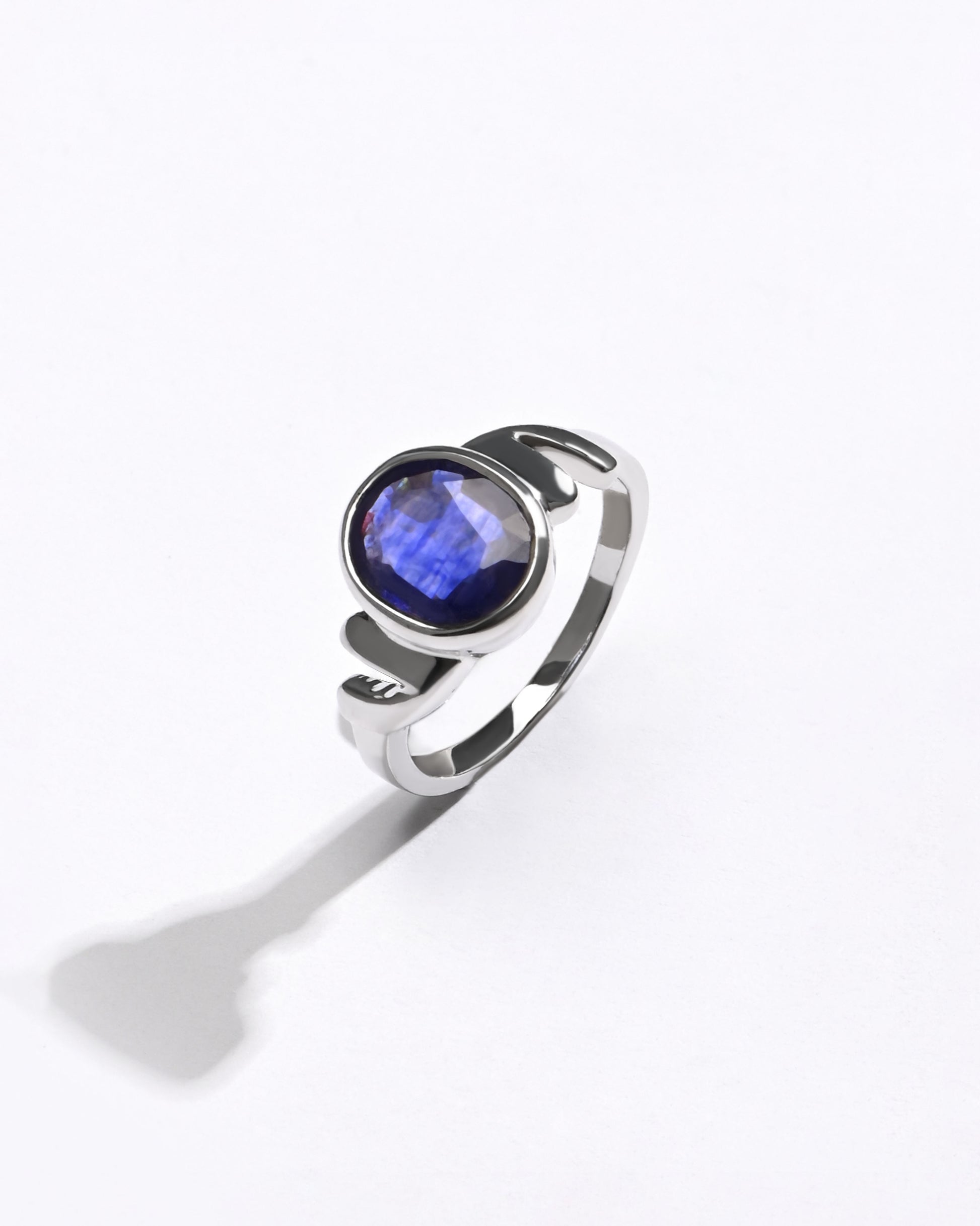 Natural Blue Sapphire (Neelam) Ring – 925 Silver - #1196B - Myra