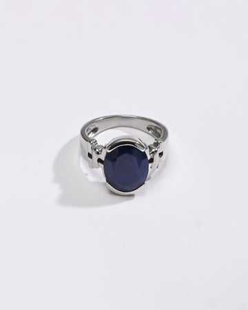 Blue Sapphire (Neelam) Ring – 925 Silver Craftsmanship - #1199HB - Myra