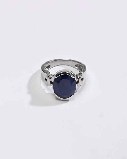 Blue Sapphire (Neelam) Ring – 925 Silver Craftsmanship - #1199HB - Myra