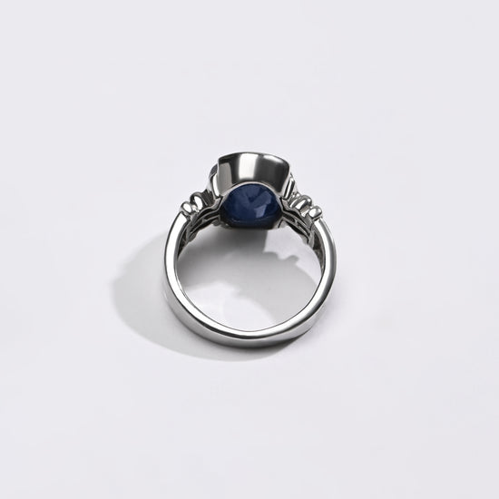 Blue Sapphire (Neelam) Ring – 925 Silver Craftsmanship - #1199HB - Myra