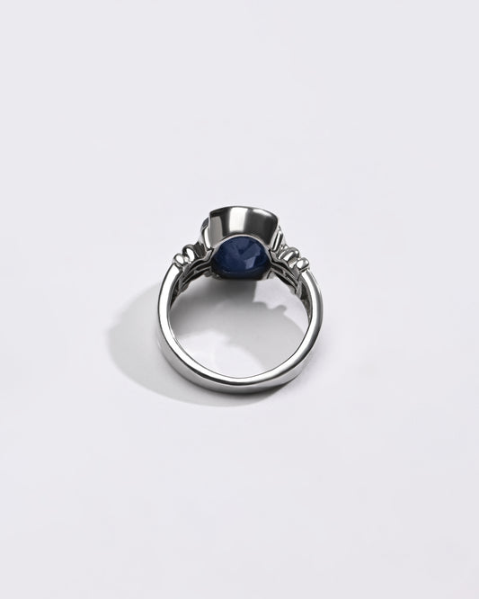 Blue Sapphire (Neelam) Ring – 925 Silver Craftsmanship - #1199HB - Myra