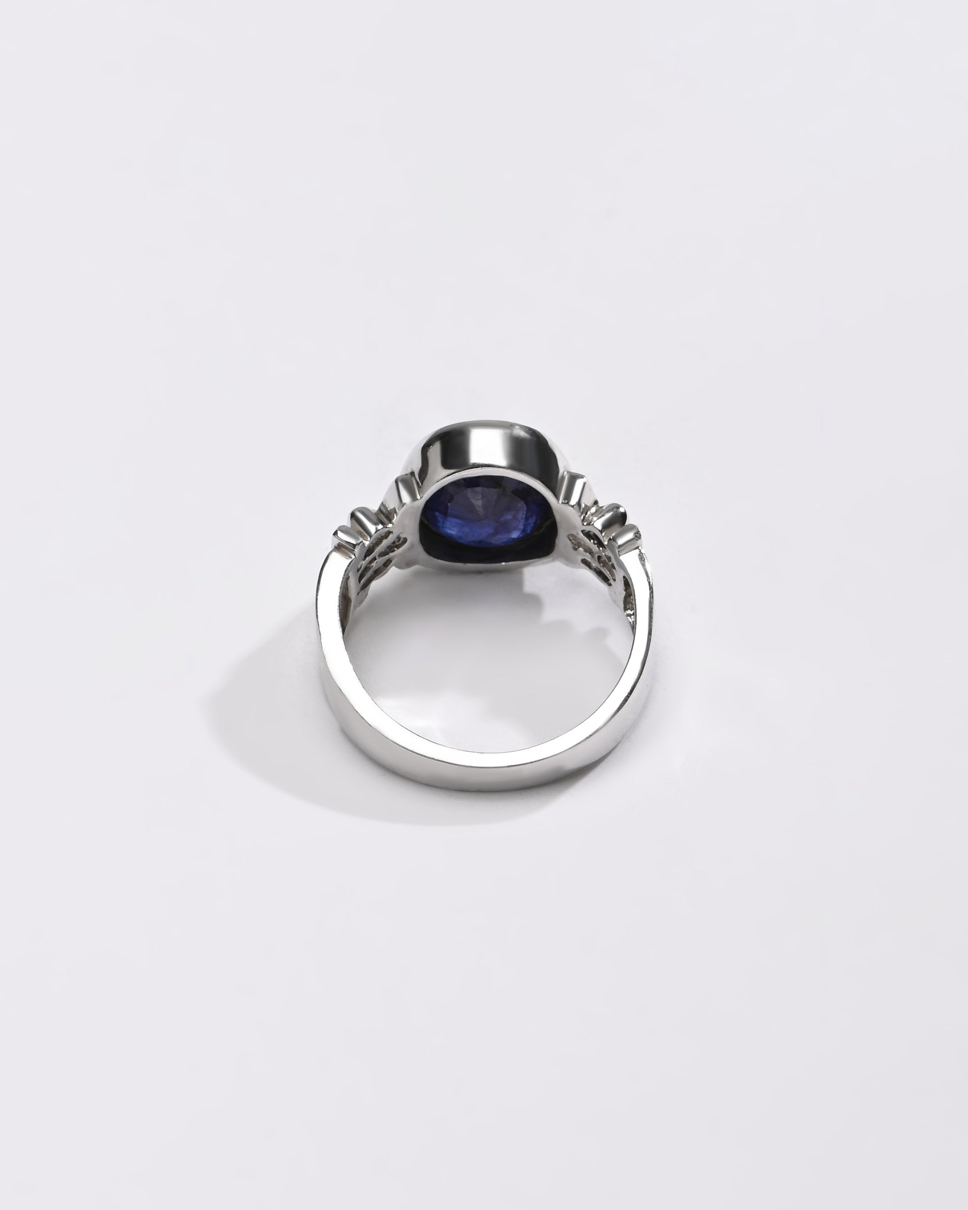 Designer Blue Sapphire (Neelam) Ring – 925 Silver - #1199B - Myra