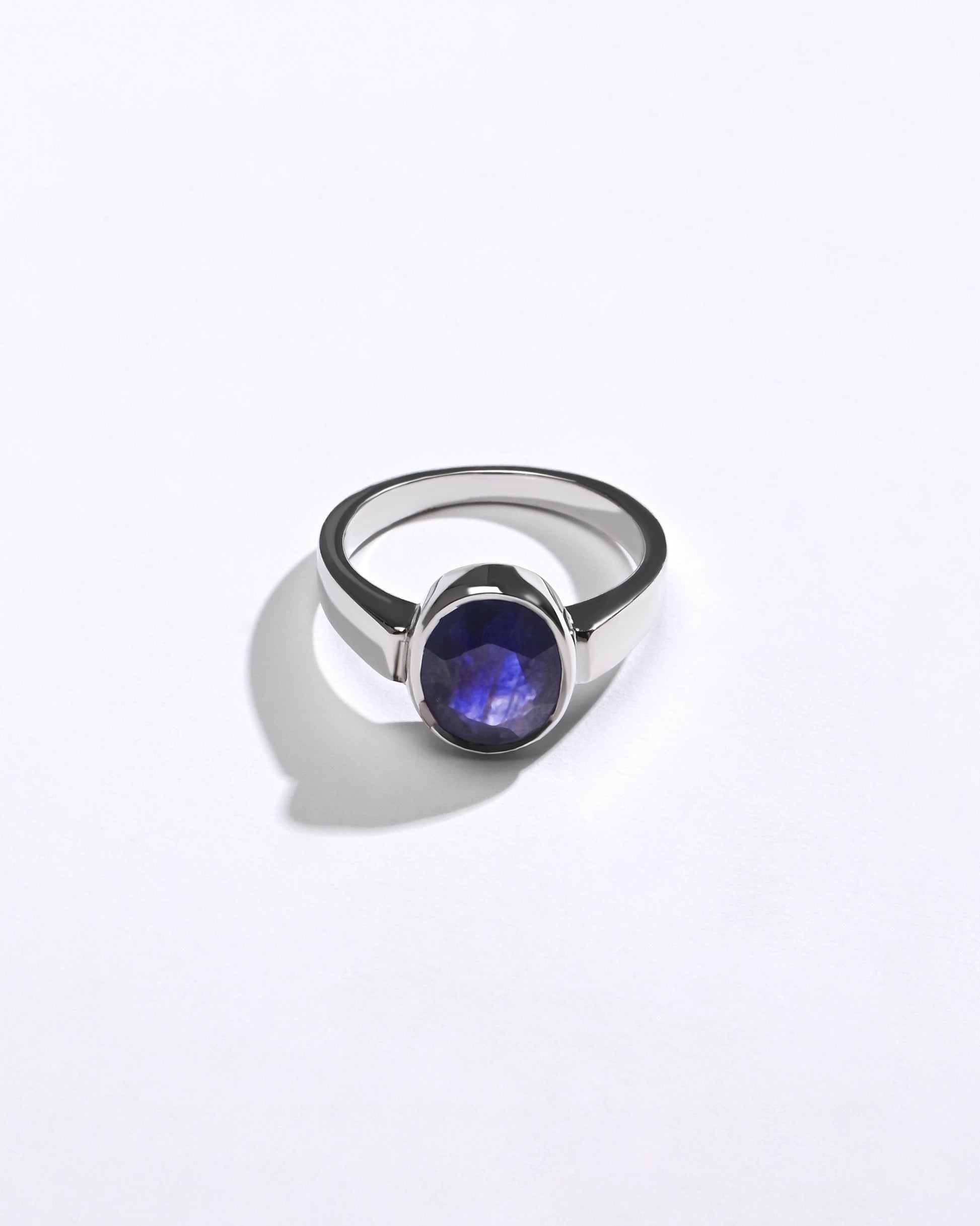 Blue Sapphire (Neelam) Ring – Minimal Vedic 925 Silver - #1200B - Myra