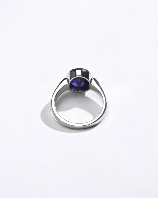 Blue Sapphire (Neelam) Ring – Minimal Vedic 925 Silver - #1200B - Myra