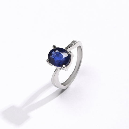 Blue Sapphire (Neelam) Ring in 925 Silver - #1201N4 - Myra