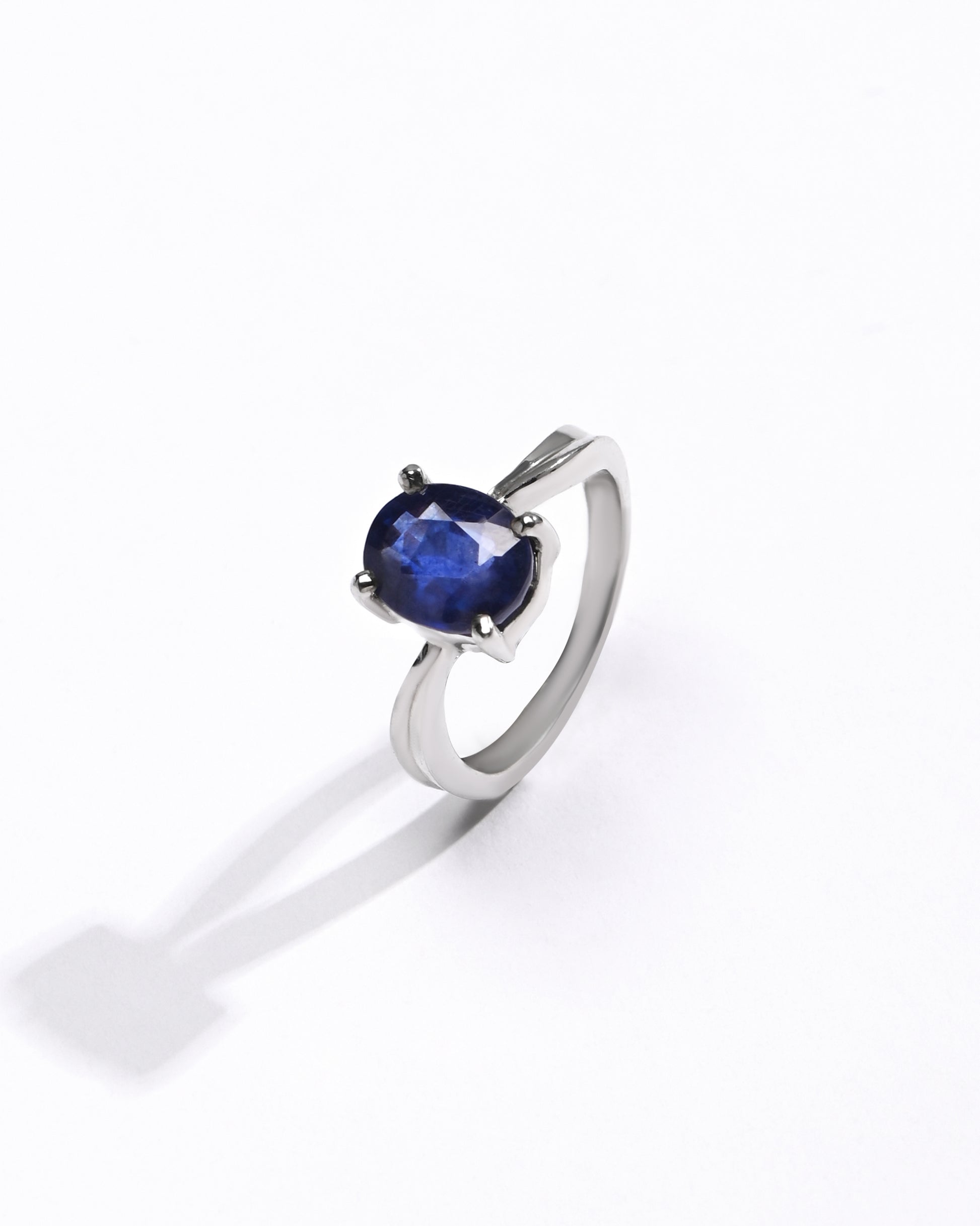 Blue Sapphire (Neelam) Ring in 925 Silver - #1201N4 - Myra
