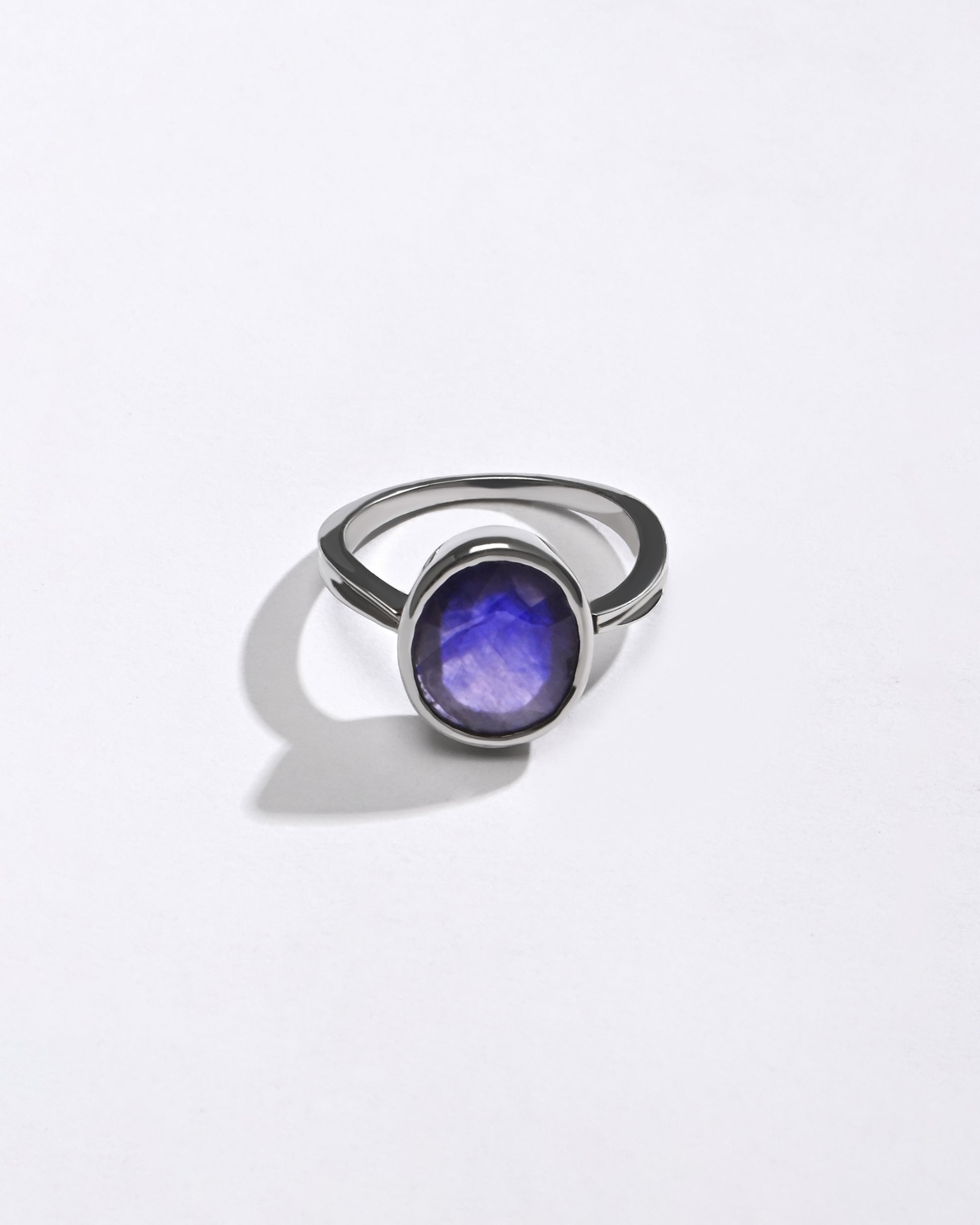 Classic Blue Sapphire (Neelam) Ring in 925 Silver - #1201B - Myra