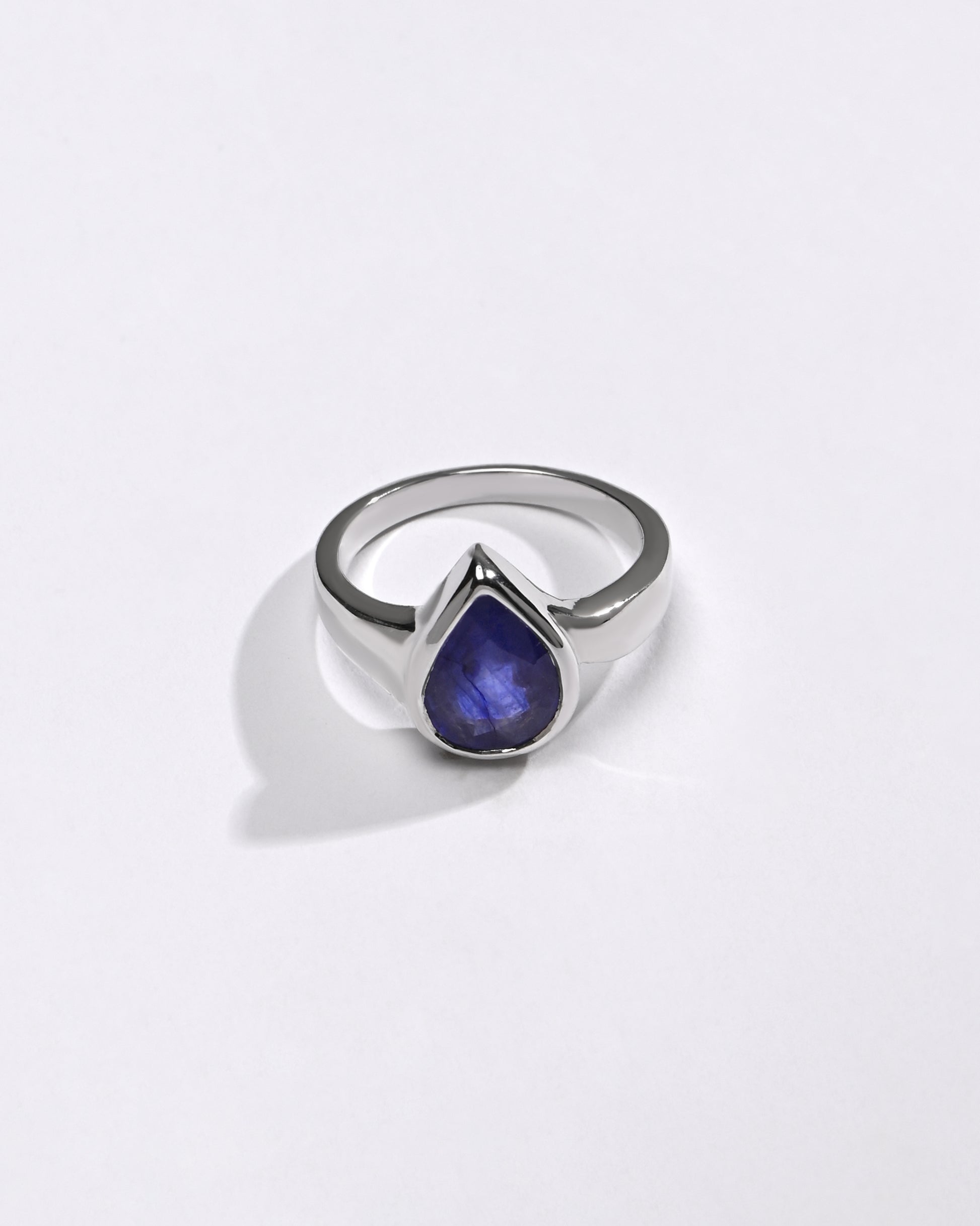 Classic Wear Blue Sapphire (Neelam) Ring – 925 Silver - #1203B Drop - Myra