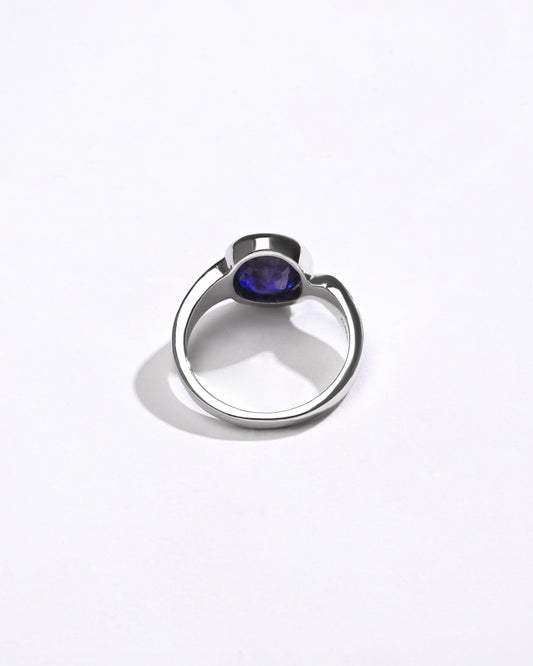 Classic Wear Blue Sapphire (Neelam) Ring – 925 Silver - #1203B Ov - Myra