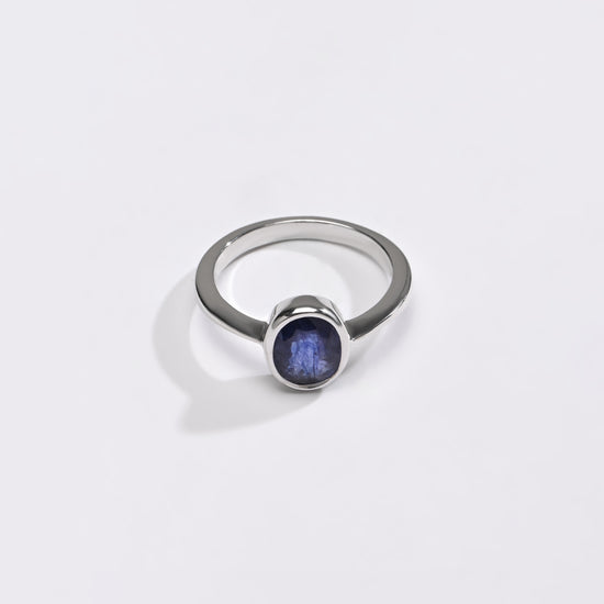 Finely Crafted Blue Sapphire (Neelam) Ring – 925 Silver - #1218B - Myra