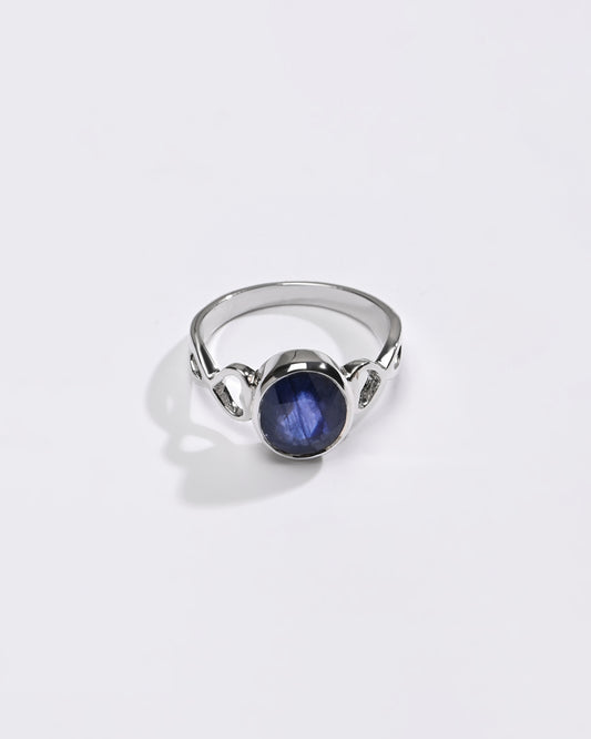 Shimmer Blue Sapphire (Neelam) Ring – 925 Silver - #1220B - Myra