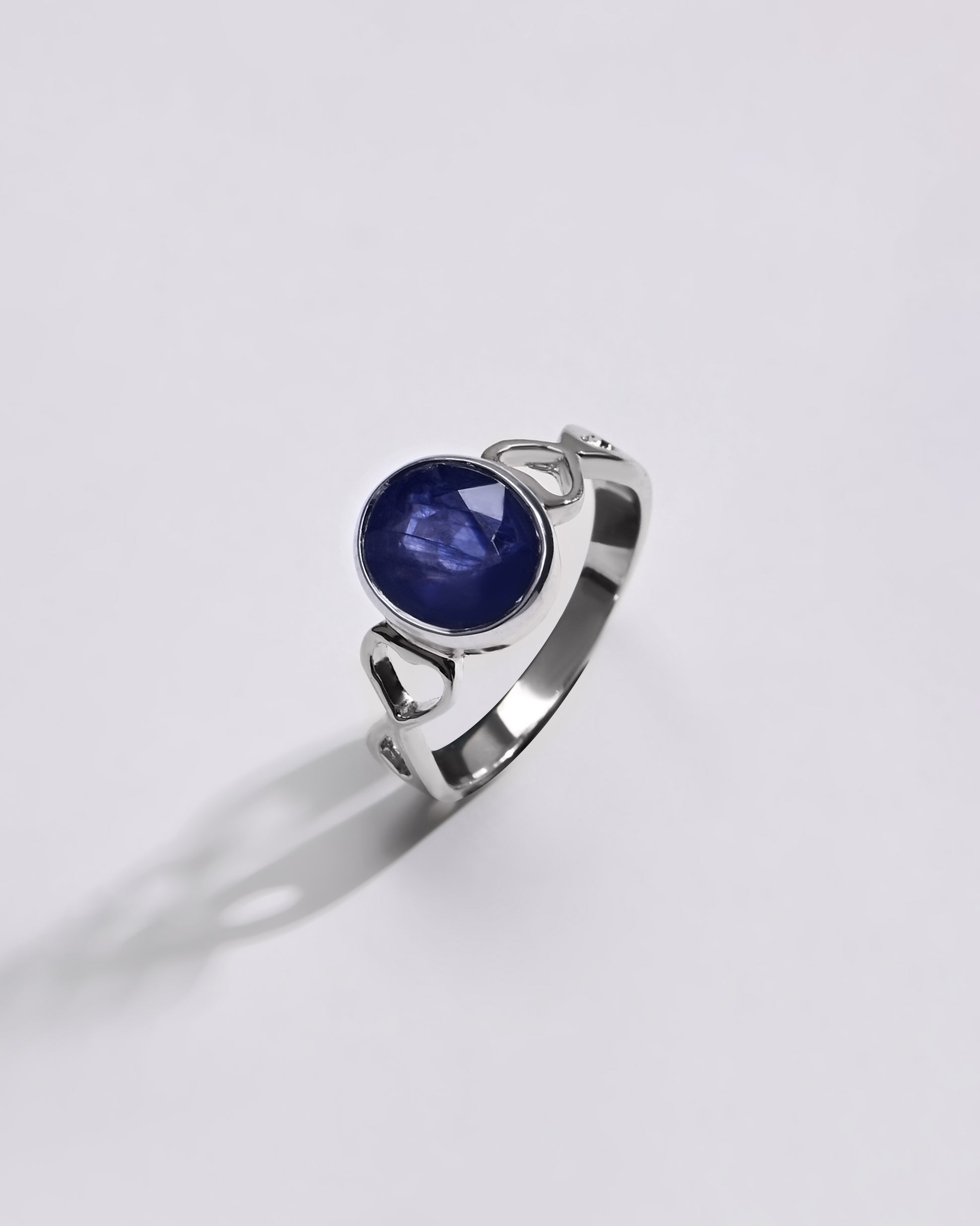 Shimmer Blue Sapphire (Neelam) Ring – 925 Silver - #1220B - Myra