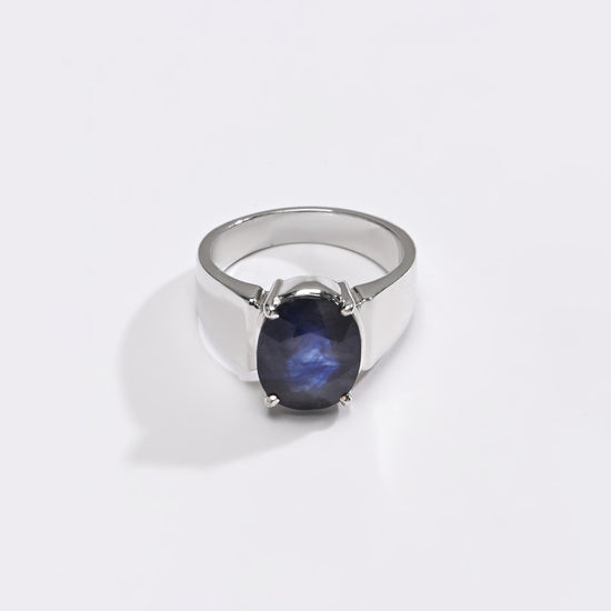 Blue Sapphire (Neelam) Ring – Myra Signature 925 Silver - #1224N4 - Myra
