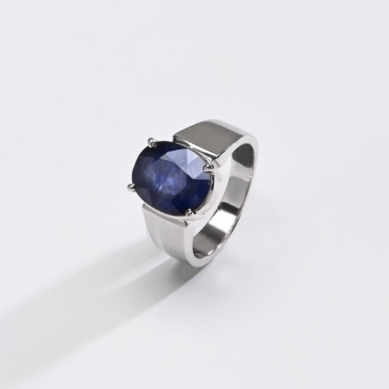 Blue Sapphire (Neelam) Ring – Myra Signature 925 Silver - #1224N4 - Myra