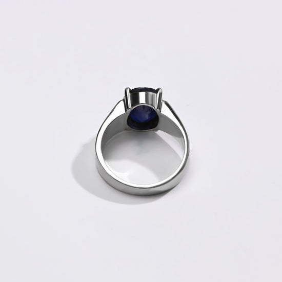 Charming Blue Sapphire (Neelam) Ring – 925 Silver - #1228N4 - Myra