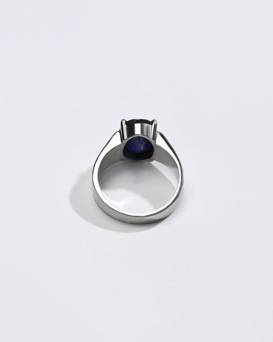 Charming Blue Sapphire (Neelam) Ring – 925 Silver - #1228N4 - Myra
