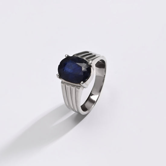 Charming Blue Sapphire (Neelam) Ring – 925 Silver - #1228N4 - Myra