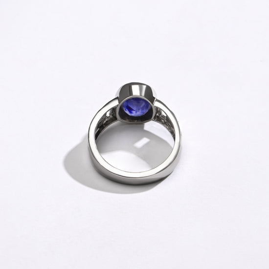 Essential Blue Sapphire (Neelam) Ring – 925 Silver - #1235B - Myra