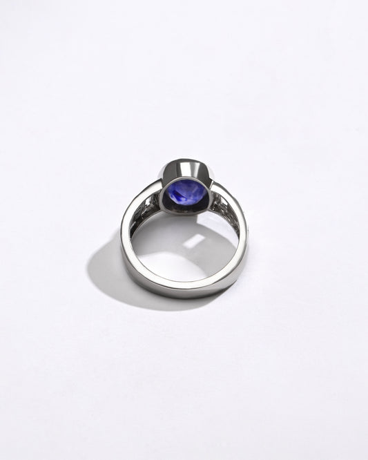 Essential Blue Sapphire (Neelam) Ring – 925 Silver - #1235B - Myra