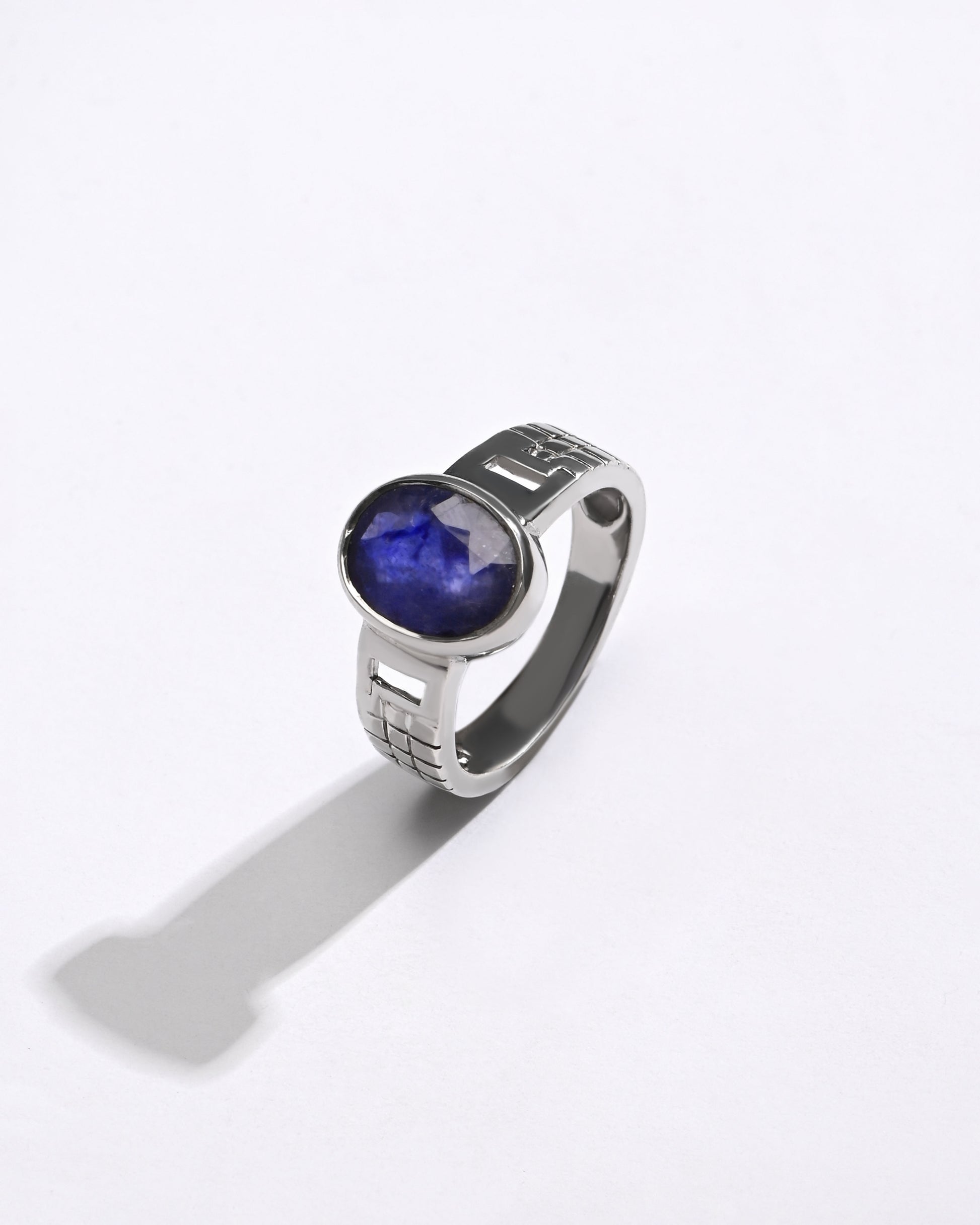 Essential Blue Sapphire (Neelam) Ring – 925 Silver - #1235B - Myra