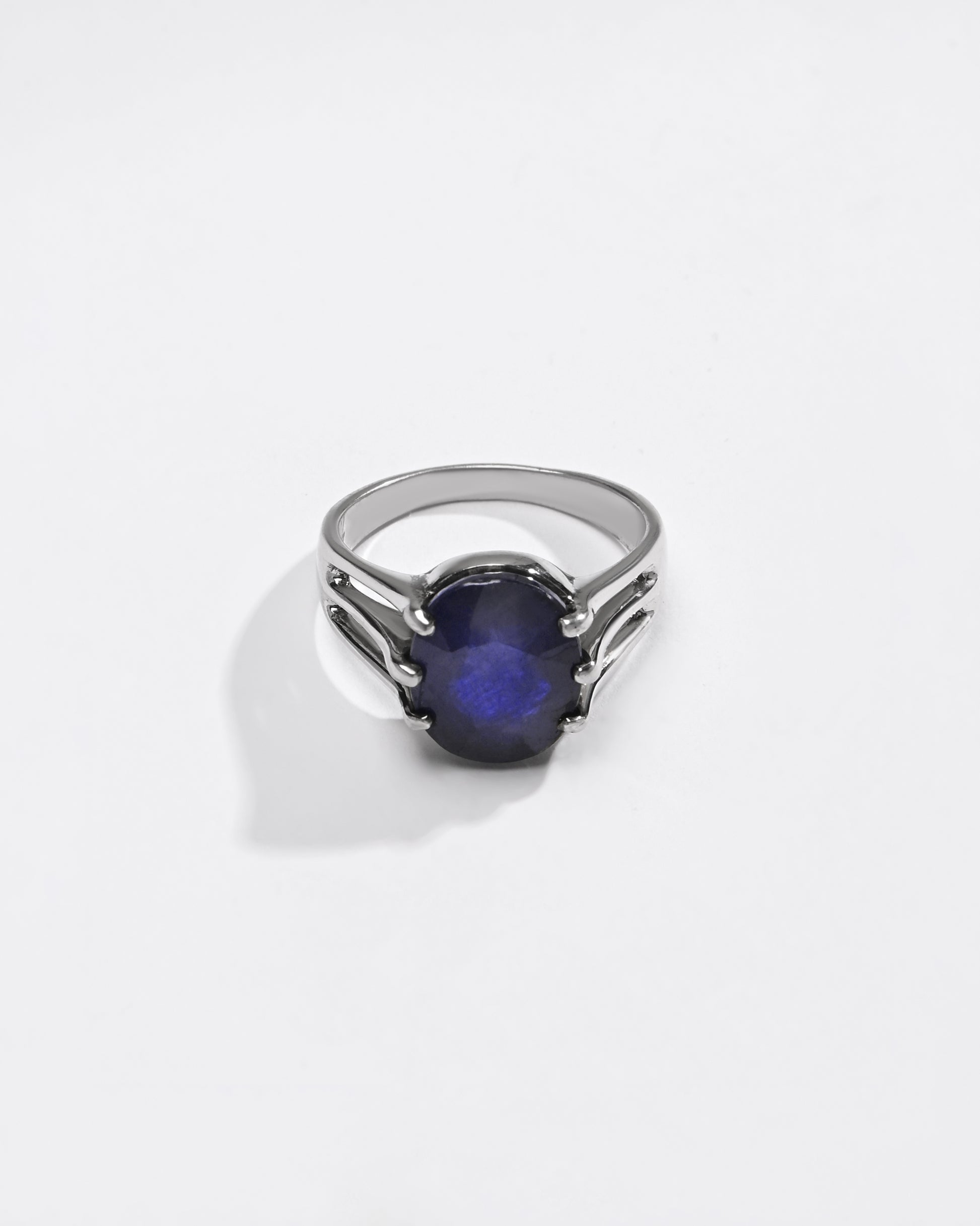 Everyday Classic Blue Sapphire (Neelam) Ring – 925 Silver - #1237N6 - Myra