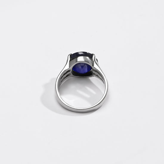 Everyday Classic Blue Sapphire (Neelam) Ring – 925 Silver - #1237N6 - Myra