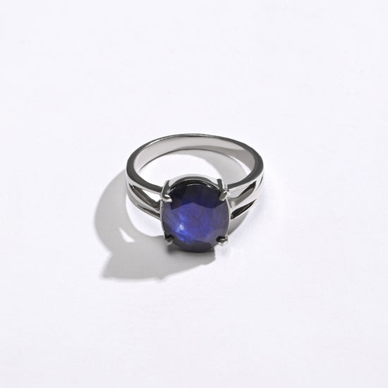 Calm Blue Sapphire (Neelam) Ring – 925 Silver - #1242N4 - Myra
