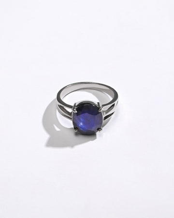 Calm Blue Sapphire (Neelam) Ring – 925 Silver - #1242N4 - Myra