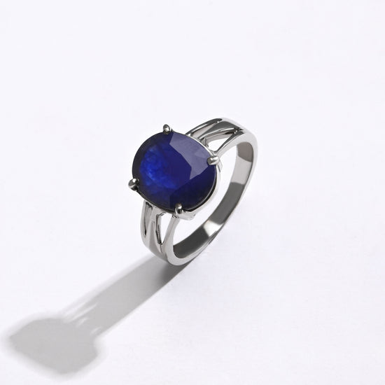 Calm Blue Sapphire (Neelam) Ring – 925 Silver - #1242N4 - Myra