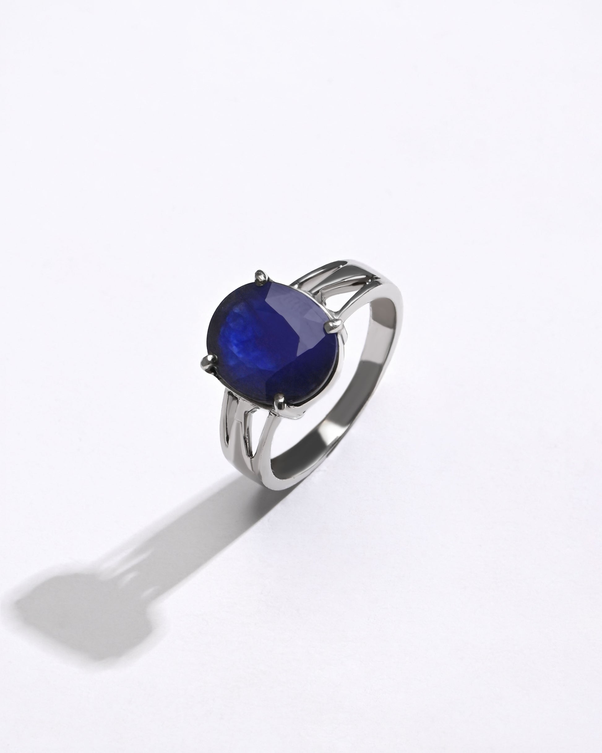 Calm Blue Sapphire (Neelam) Ring – 925 Silver - #1242N4 - Myra